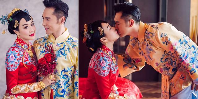钟丽缇张伦硕中式礼服曝光