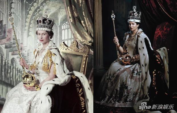 看看《王冠》道具（右）与真实物品的对比