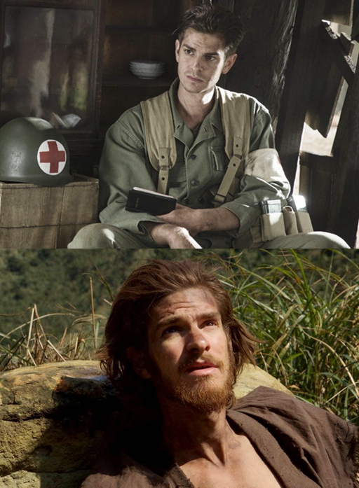 加菲将因《血战钢锯岭》角色(上)被表彰，他在颁奖季还有另外一部重要作品《沉默》