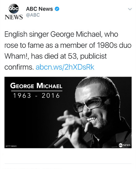 乔治去世 享年53岁