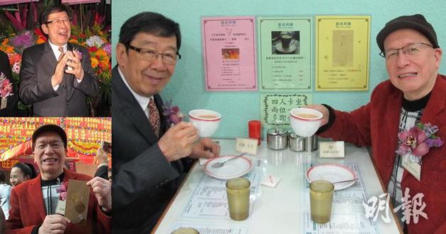 胡枫与Joe Junior为冰室剪彩，跟着一起喝一杯奶茶。