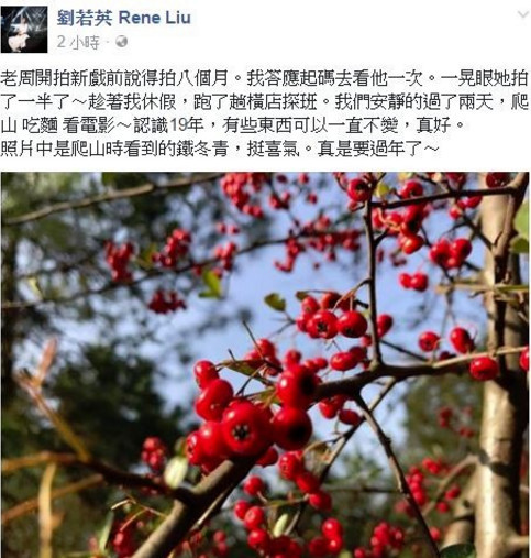 刘若英脸书截图