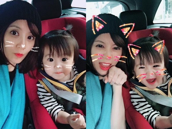 咘咘变成小猫女,自己看了也笑得好开心