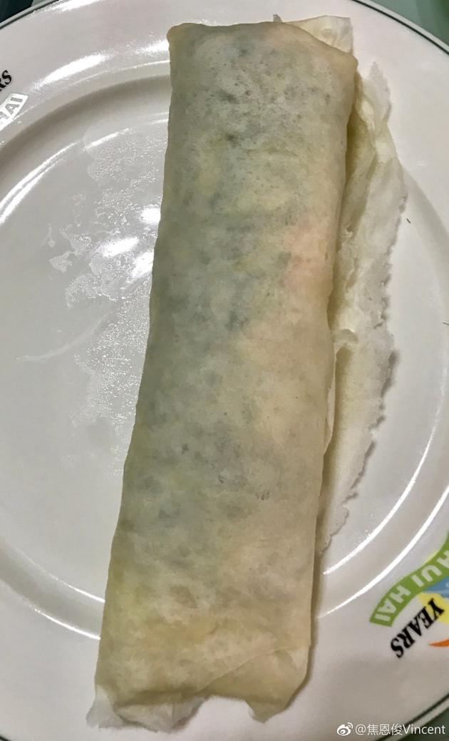 焦恩俊微博晒自制美味春卷 称“营养又卫生!”