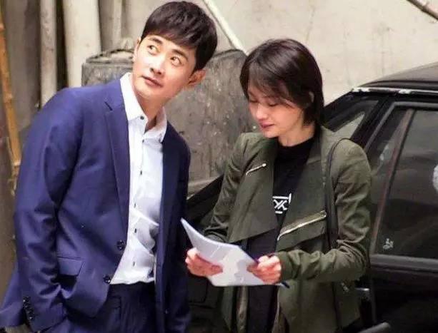 郑爽和罗晋片场照