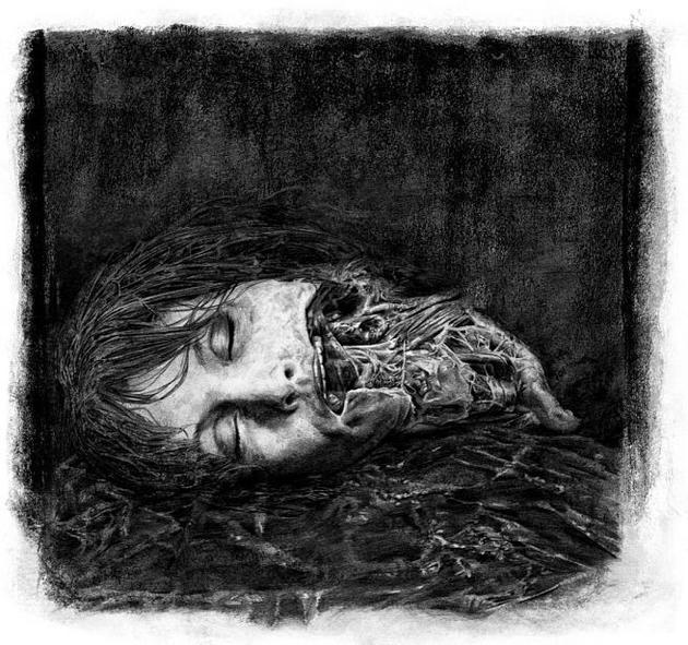 大卫绘制的肖和异形的画之一,真正的作者Matt Hatton(对比前面的水平,十年练成了画画大手……)