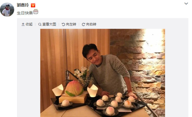 又长大啦！刘嘉玲为老公庆55岁生日 梁朝伟对寿桃“放电”（图） - 2