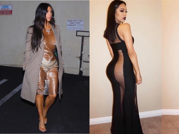 卡戴珊全透明裙装一览无余 奔37挡不住浮夸的