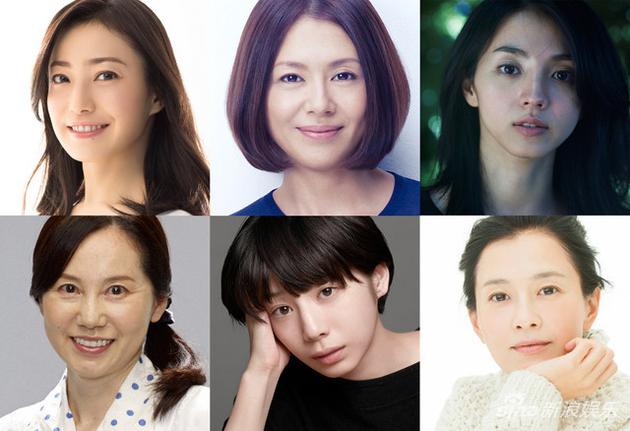 日剧《监狱公主》演员，上排左起菅野美穗、小泉今日子、满岛光，下排左起森下爱子、夏帆、坂井真纪