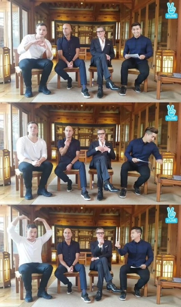 三人做客直播,各种比心
