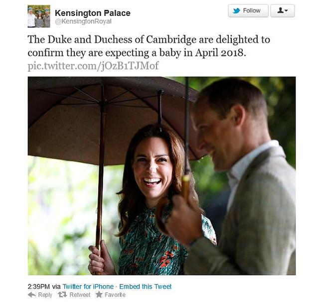 肯辛顿宫宣布凯特王妃预产期