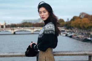 刘雯巴黎街拍大片 塞纳河畔秀发起舞