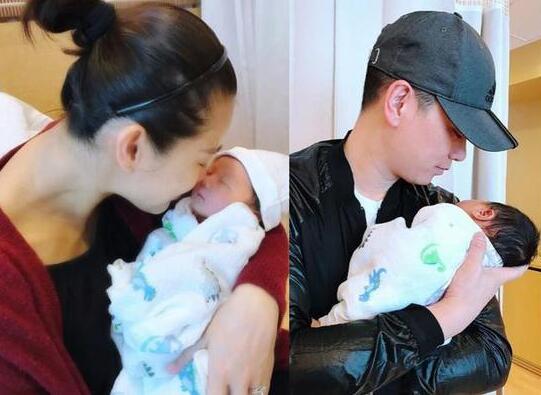 胡杏儿一家三口
