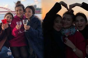 SHE姐妹合体为Selina庆生 吹海风比心