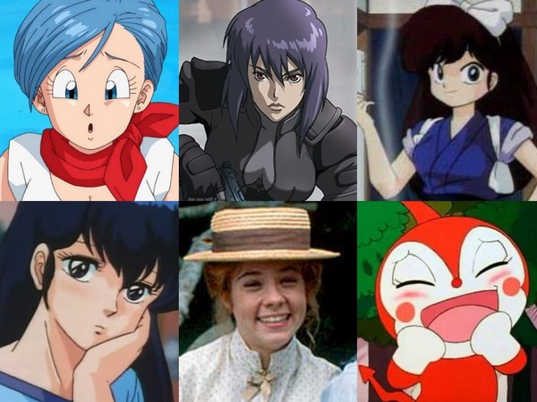 鹤弘美曾配音《七龙珠》布玛（左图上起）、《攻壳机动队》草薙素子、《乱马2分之1》久远寺右京，以及古灵精怪》鲇川圆（左图下起）等、美国影集《清秀佳人》安妮、《麵包超人》红精灵。