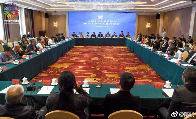 中国文艺志愿者协会第二次全体代表大会的会议现场