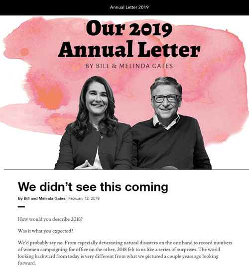 盖茨夫妇公开信截图。