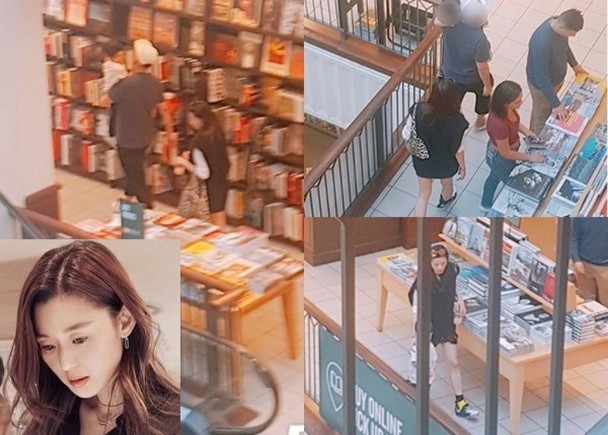 全智贤被拍到与儿子和老公在逛书店