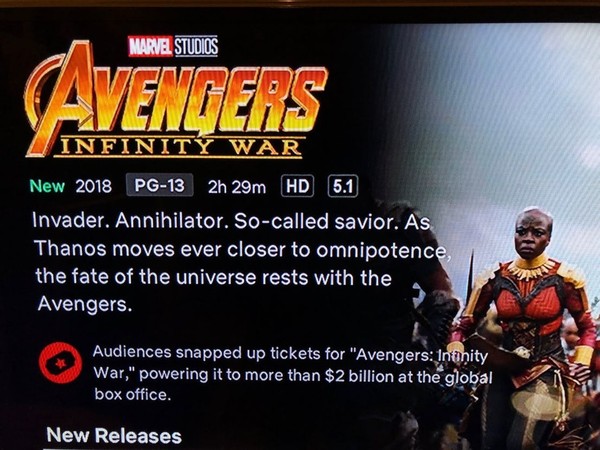 Netflix更新《复仇者联盟3:无限战争》关于萨诺斯的叙述。