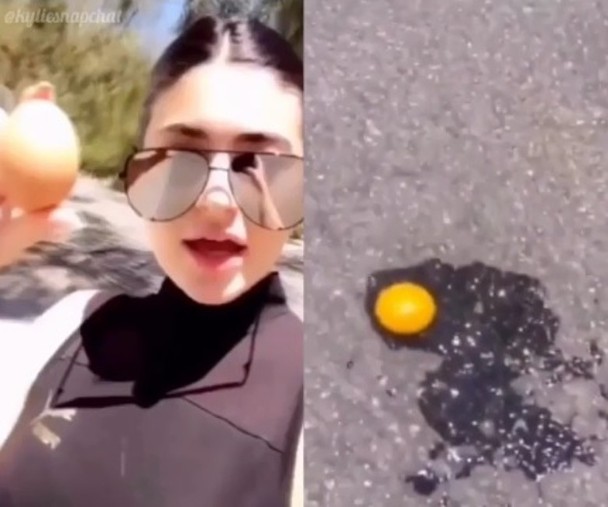 Kylie发视频街头打碎鸡蛋反击。