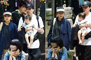 Ella与老公儿子一家三口巴黎度假返台