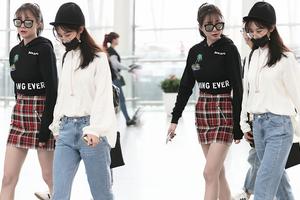 沈梦辰梁田热聊不停 一个秀腿一个清新