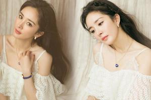 杨幂白色吊带裙风情万种 大秀锁骨展现熟女魅力