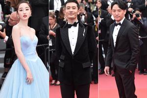 戛纳红毯黄晓明张震帅气 蒋梦婕唯美