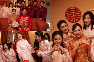 唐嫣罗晋婚礼现场图曝光 红衣喜庆