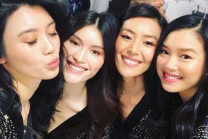 维密中国分队晒合照刘雯自信奚梦瑶卖萌