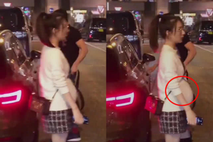 郭富城驾豪车吃宵夜 方媛挺孕肚跟随