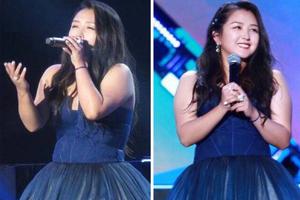 何洁穿山寨礼服献唱真实身材曝光