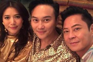 袁咏仪张智霖现身好友生日会造型抢眼