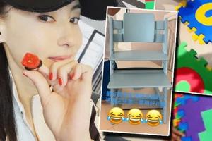 张柏芝晒大儿子做家务照赞“好man”