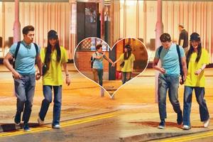 郭富城方媛边走边聊笑容甜蜜似热恋