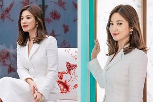 宋慧乔近照曝光 穿白色西装裙优雅依旧