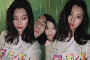 奚梦瑶产后首晒自拍卷发遮面妆容美艳