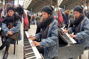 容祖儿演唱会取消现身火车站为粉丝弹唱