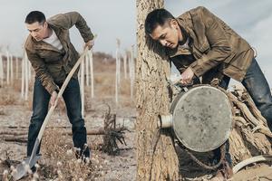 胡歌现身做公益亲自挖沙植树浇水man爆