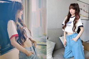 李小璐晒美照秀蛮腰瘦出马甲线