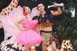 钟丽缇生日穿粉纱裙和张伦硕劲歌热舞