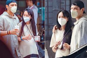 郭碧婷孕肚曝光又大又圆 向佐陪逛街全程搂腰呵护