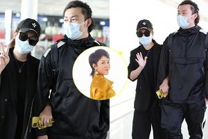 马丽产后首次亮相机场与老公挽手狂撒狗粮