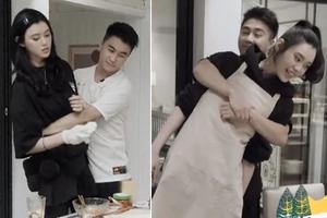 何猷君从背后抱奚梦瑶像儿子抱妈妈