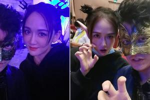 陈乔恩扮精灵和男友甜蜜过万圣节