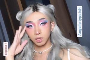 伊能静儿子再晒女装照 戴假发浓妆出镜动作妖娆