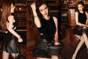 baby镂空吊带搭皮短裤秀长腿美背卷发妩媚