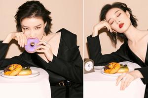 好美！倪妮嘴咬甜甜圈俏皮搞怪