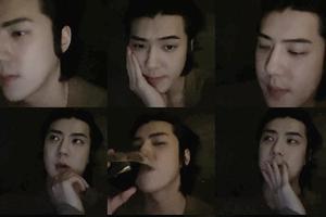 EXO吴世勋深夜直播 似瘦回帅气小V脸