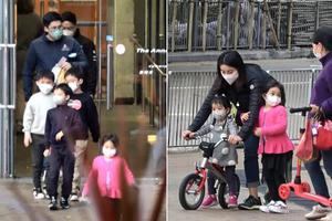 霍启刚一家五口出巡 郭晶晶妈妈力爆棚